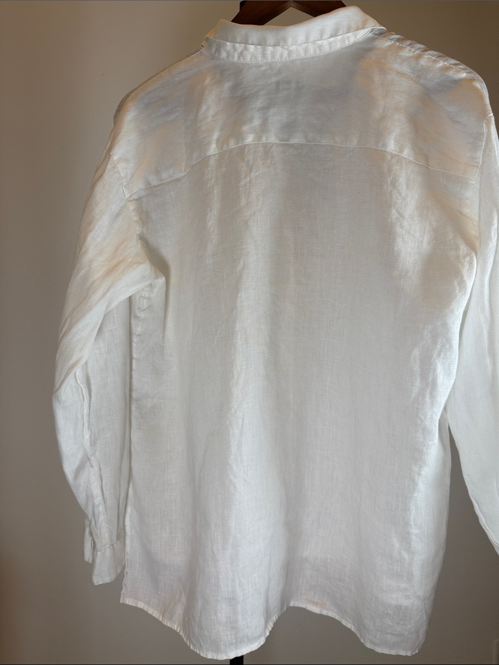 J. Jill White Love Linen Button-Up Long Sleeve Shirt | Size M - Picture 8 of 9